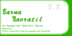 barna navratil business card